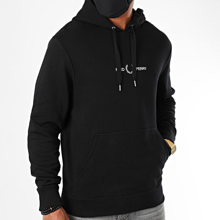 Fred Perry - Sweat Capuche Graphic M8673 Noir