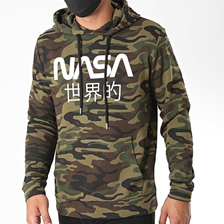 NASA - Sudadera con capucha Japan Camo Verde caqui