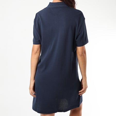 Tommy Jeans - Robe Polo Femme Manches Courtes Branded Collar 8452 Bleu Marine
