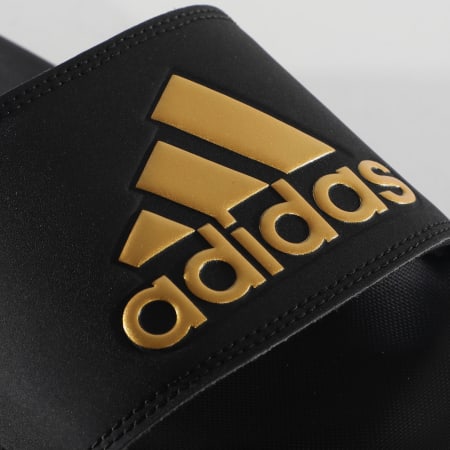 Adidas Sportswear - Claquettes Adilette Comfort EG1850 Core Black Gold Metallic