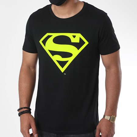 DC Comics - Neon Logo Camiseta Negro Amarillo Fluo