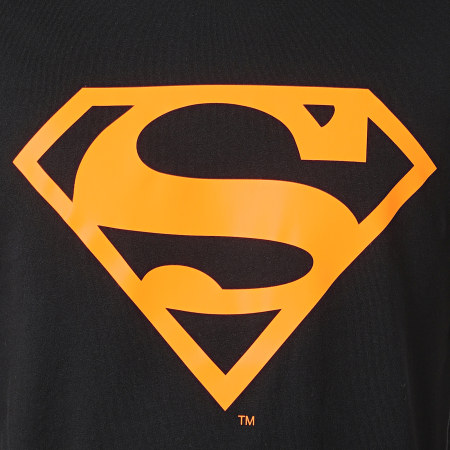 DC Comics - Neon Logo Camiseta Negro Naranja Fluo