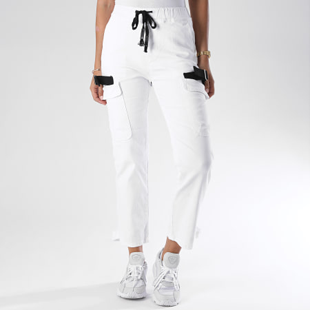 Girls Outfit - Pantalon Cargo Femme DZ552 Blanc