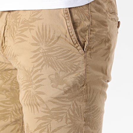 Paname Brothers - Short Chino Floral Bando Beige Foncé