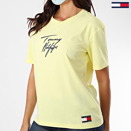 Tommy Hilfiger - Tee Shirt Femme Logo 2262 Jaune