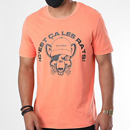 L'Allemand - Tee Shirt Rats Orange Fluo