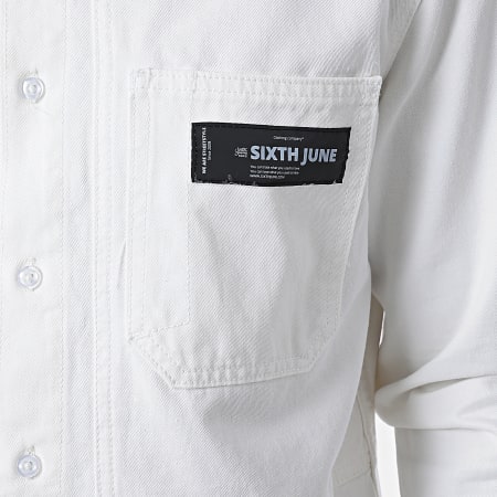 Sixth June - Chemise Jean Manches Longues M43030HSH Blanc