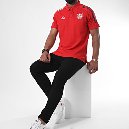 Adidas Sportswear - Polo Manches Courtes A Bandes FC Bayern FR5342 Rouge