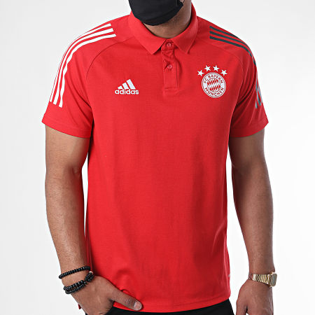 Adidas Sportswear - Polo Manches Courtes A Bandes FC Bayern FR5342 Rouge