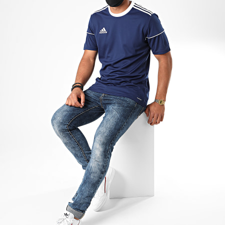 Adidas Sportswear - Tee Shirt A Bandes Squadra 17 BJ9171 Bleu Marine