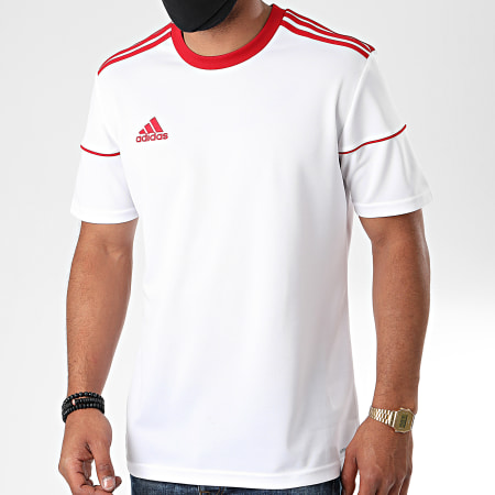 Adidas Performance - Tee Shirt A Bandes Squadra 17 BJ9181 Blanc Rouge