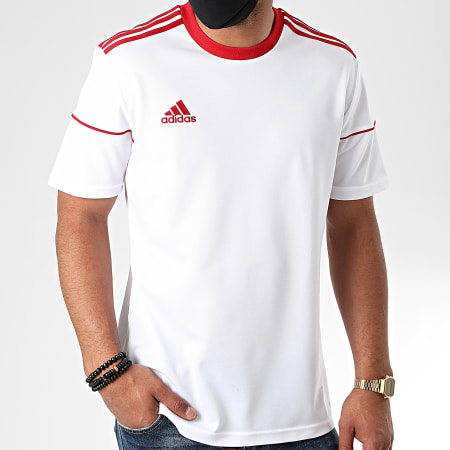 Adidas Sportswear - Tee Shirt A Bandes Squadra 17 BJ9181 Blanc Rouge