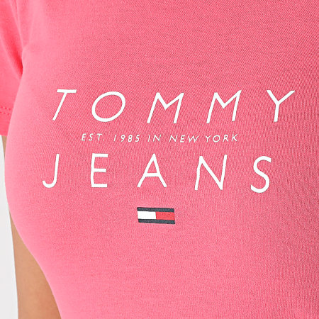 Tommy Jeans - Tee Shirt Slim Femme Essential Logo 8470 Rose