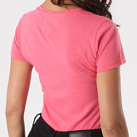 Tommy Jeans - Tee Shirt Slim Femme Essential Logo 8470 Rose
