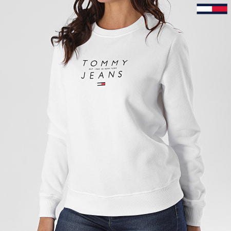 Tommy Jeans - Sweat Crewneck Femme Essential Logo 8554 Blanc