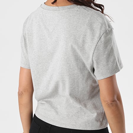 Tommy Jeans - Tee Shirt Femme Modern Linear Logo 8615 Gris Chiné