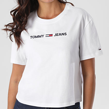 Tommy Jeans - Tee Shirt Femme Modern Linear Logo 8615 Blanc