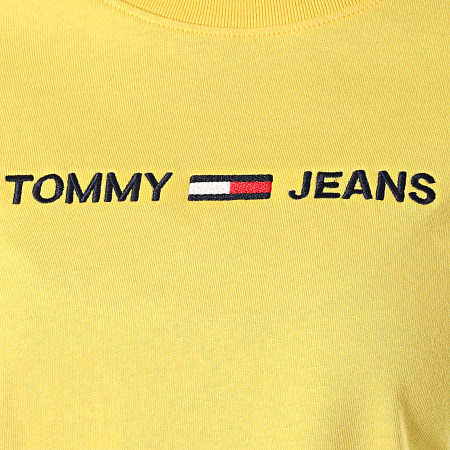 Tommy Jeans - Tee Shirt Femme Modern Linear Logo 8615 Jaune