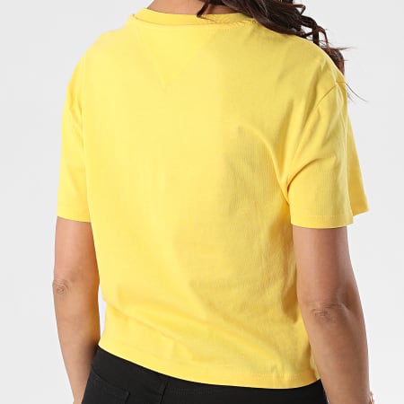 Tommy Jeans - Tee Shirt Femme Modern Linear Logo 8615 Jaune