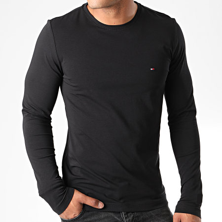 Tommy Hilfiger - Tee Shirt Manches Longues Stretch Fit Slim 0804 Noir