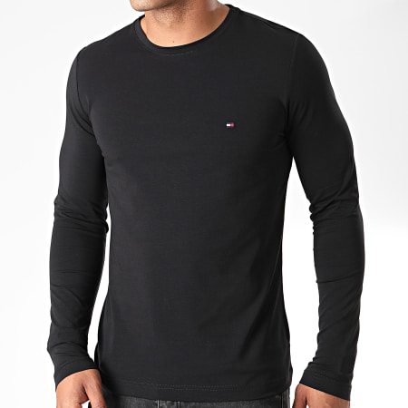 Tommy Hilfiger - Tee Shirt Manches Longues Stretch Fit Slim 0804 Noir