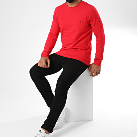 Tommy Hilfiger - Tee Shirt Manches Longues Stretch Fit Slim 0804 Rouge
