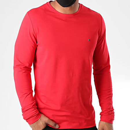 Tommy Hilfiger - Tee Shirt Manches Longues Stretch Fit Slim 0804 Rouge