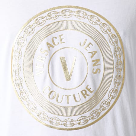 Versace Jeans Couture - Tee Shirt B3GZA7TK-30319 Blanc Doré