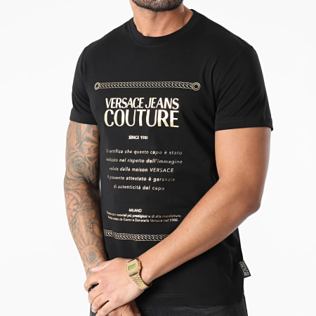 Versace Jeans Couture - Tee Shirt Garanzia Foil B3GZA7TF-30319 Noir Doré