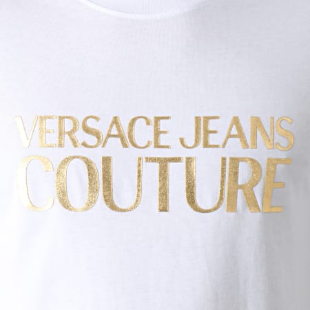 Versace Jeans Couture - Tee Shirt Logo Foil B3GZA7TA-30319 Blanc Doré