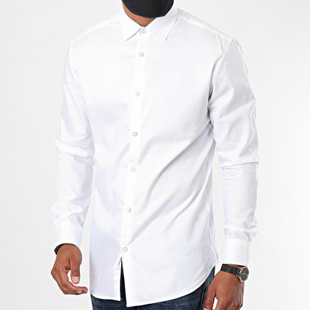 Selected - Chemise Manches Longues Slimnew Mark Blanc
