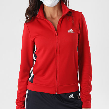 Adidas Sportswear - Ensemble De Survêtement Femme A Bandes Teamsports GK2115 Rouge Noir