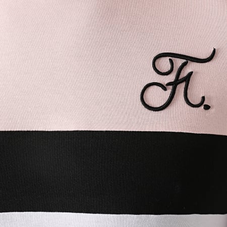 Final Club - Tee Shirt Manches Longues Tricolore Avec Broderie 468 Blanc Noir Rose