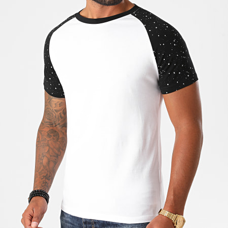 LBO - Tee Shirt Raglan Speckle 1221 Noir Blanc