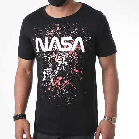 NASA - Tee Shirt Worm Splatter Noir Orange