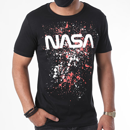 NASA - Tee Shirt Worm Splatter Noir Orange