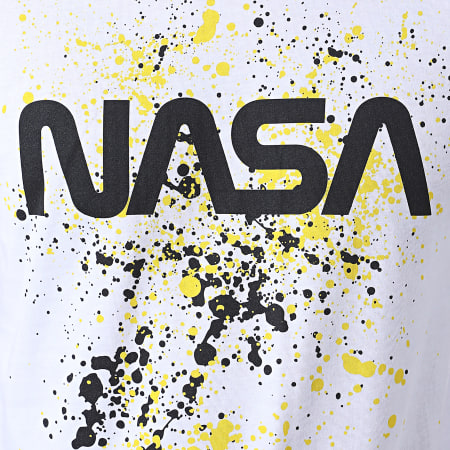 NASA - Tee Shirt Worm Splatter Blanc Jaune