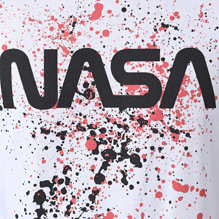 NASA - Maglietta Worm Splatter Bianco Rosso