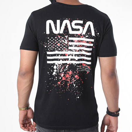 NASA - Tee Shirt Worm USA Splatter Noir