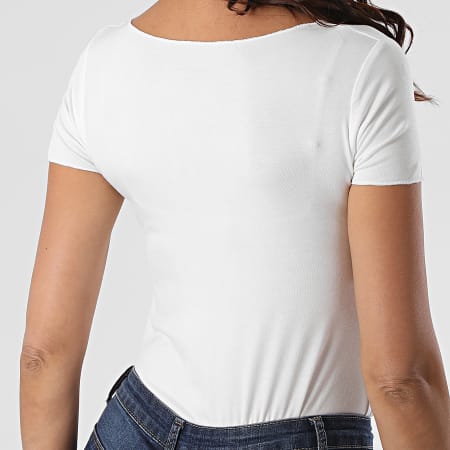Pepe Jeans - Tee Shirt Femme Strass Abbey PL504506 Blanc
