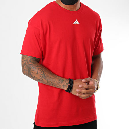 Adidas Performance - Tee Shirt MH 3 Stripes GC9058 Rouge