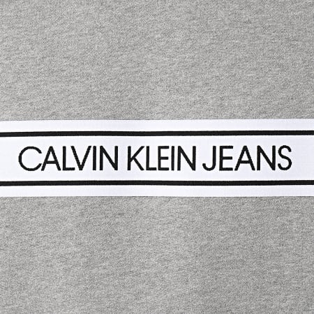 Calvin Klein - Sweat Crewneck Logo Tape 5710 Gris Chiné