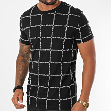 Calvin Klein - Tee Shirt A Carreaux Grid AOP Fashion 5717 Noir
