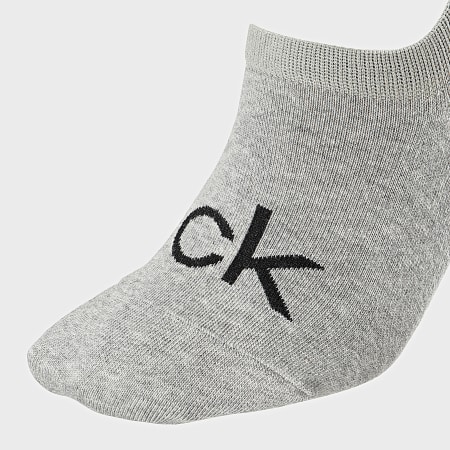 Calvin Klein - Lot De 2 Paires De Chaussettes Basses 1867 Noir Gris Chiné