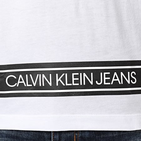 Calvin Klein - Tee Shirt Fashion Logo Tape 6048 Blanc