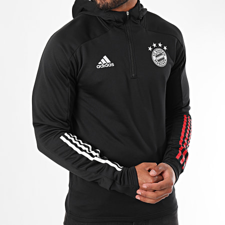 Adidas Performance - Sweat Col Zippé Capuche A Bandes FC Bayern GD9686 Noir
