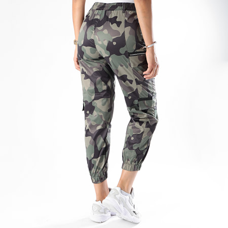 Girls Outfit - Pantalon Jogging Femme N616 Vert Kaki Camouflage
