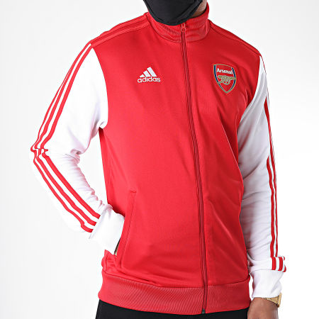 Adidas Performance - Veste Zippée A Bandes Arsenal FC FQ6941 Rouge Blanc