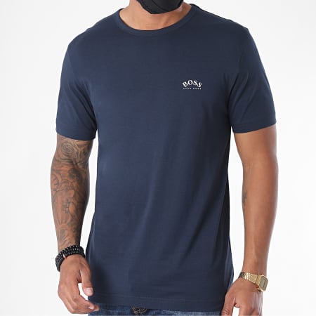 BOSS - Tee Shirt Curved 50412363 Bleu Marine