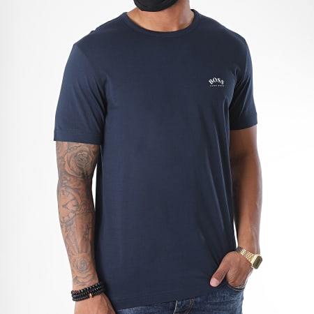 BOSS - Tee Shirt Curved 50412363 Bleu Marine